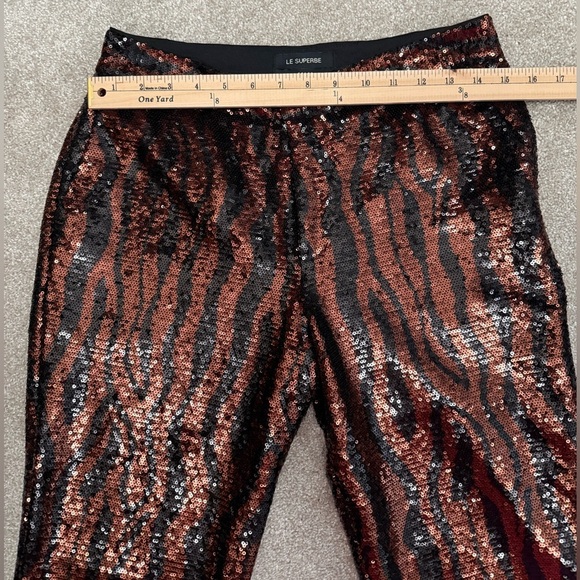 Le Superbe Sequin Bengal Tiger/Animal Print Chino Pants - EUC - size 4 - Picture 11 of 15